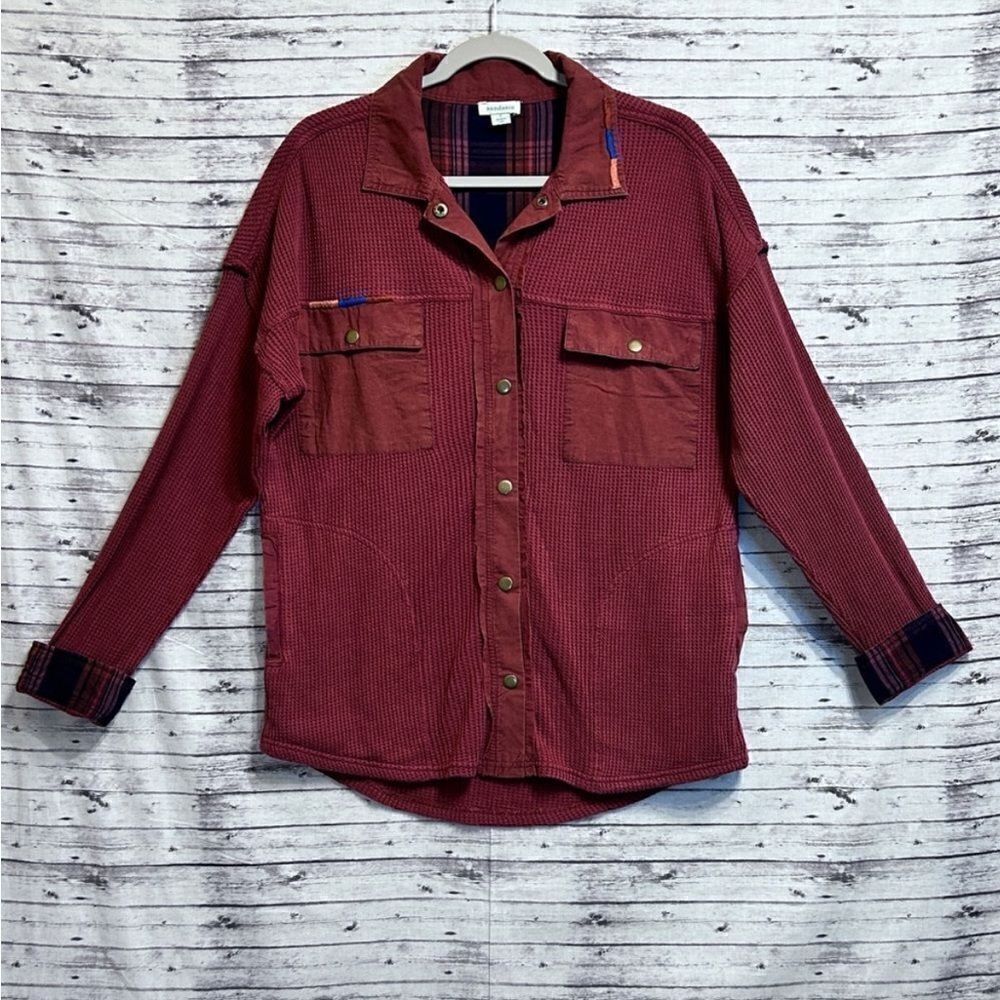 Sundance Waffle Knit Prudence Oversized Boho Shirt Jacket